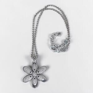 Brighton Dazzle Bloom Retired Double Daisy Pendant Necklace Crystal 16-18 Inch